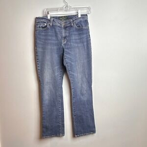 Lauren Jeans Co. Ralph Lauren 10 Straight Regular Fit Blue Denim Mid Rise Jeans